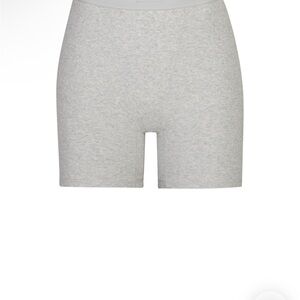 SKIMS COTTON RIB BOXER LIGHT HEATHER GRAY XS NWT